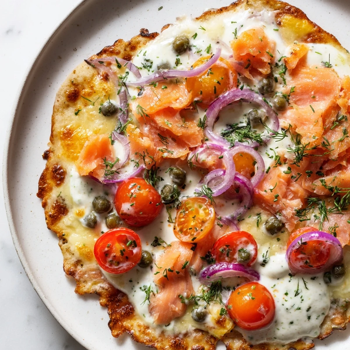 Leftover Salmon Tortilla Pizza