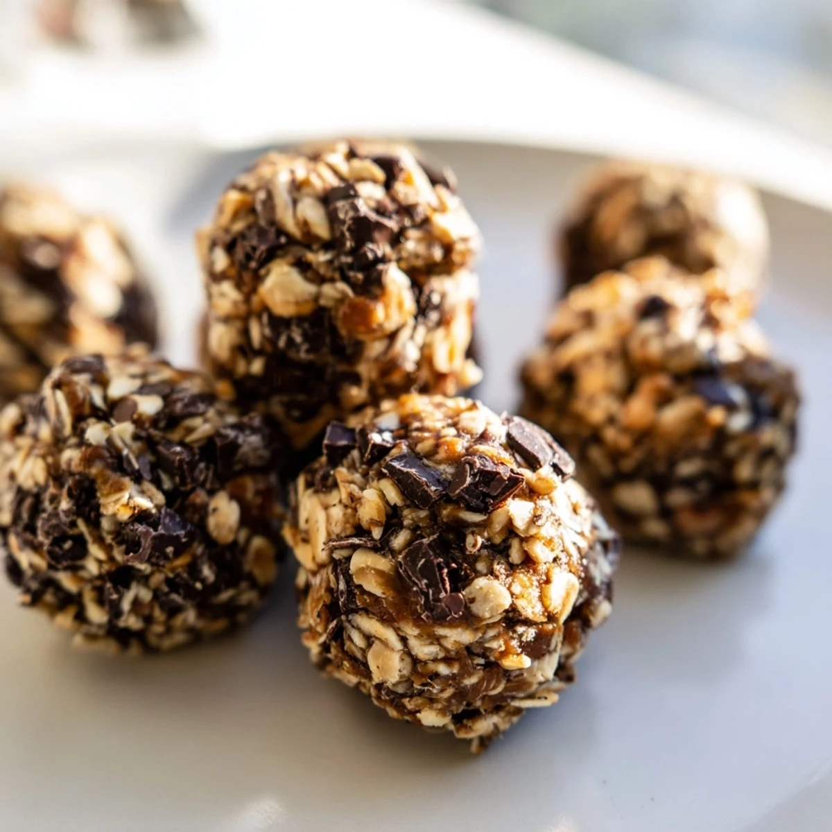 Rich no-bake Snickers energy balls with creamy peanut butter and rolled oats  