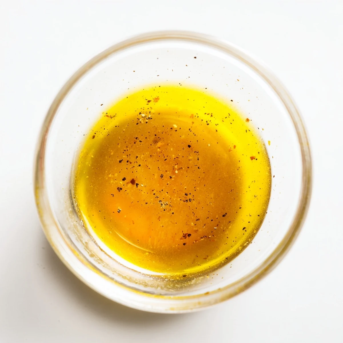 Smooth honey vinaigrette dressing whisked in a glass jar for salads.