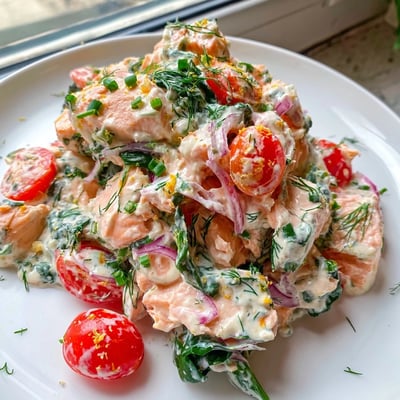 Healthy Creamy Leftover Salmon