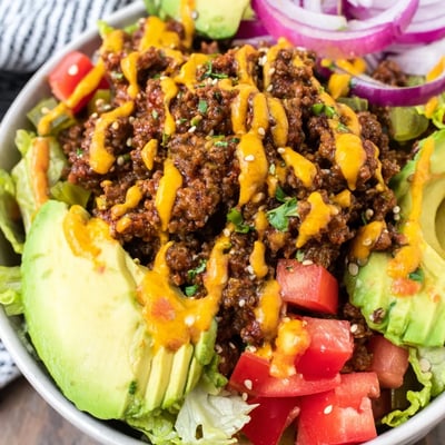 Low Carb Burger Bowls