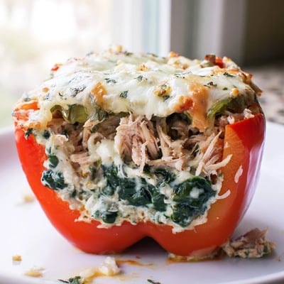 Chicken Florentine Stuffed Peppers